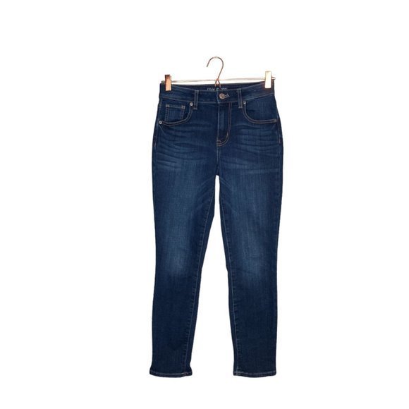 Maurices Size 2 Dark Wash High Rise Stretch Cotton Blend Denim Skinny M Jeans - Picture 2 of 5
